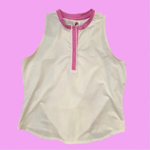 FILA Women’s Tennis Pickleball Tank Top Tie Back White Purple lavender